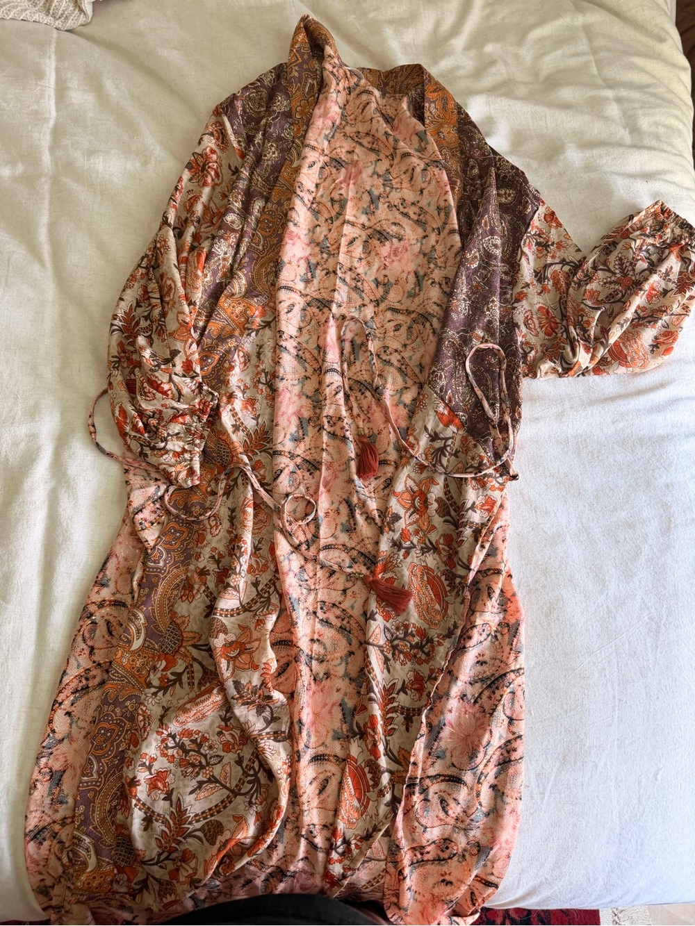 12th Tribe Boho Paisley Top in Orange and Purple - Picture 2 of 3